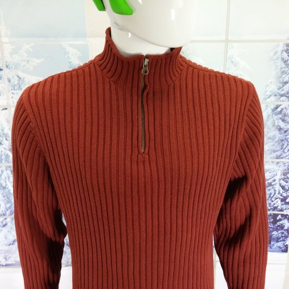 GUESS Military SWEATER Half-Zip Turtleneck Large